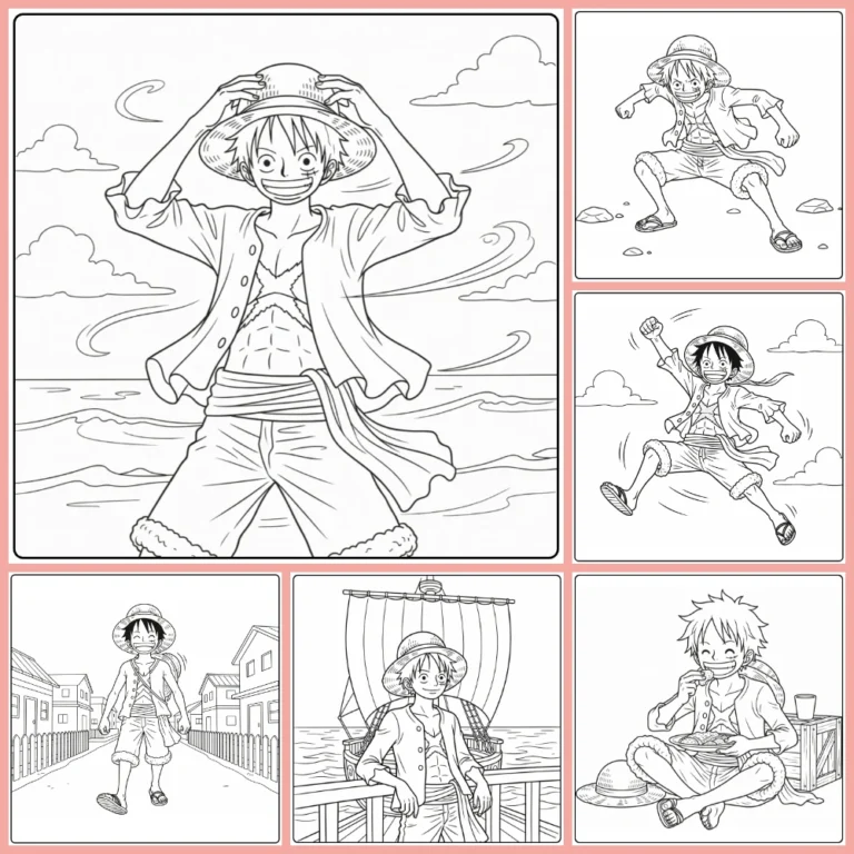 Luffy coloring page collection cover image