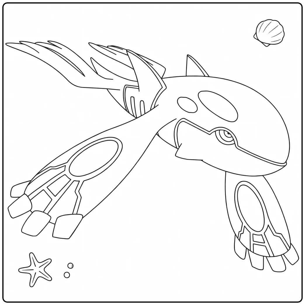 Luvdisc Water Pokemon Kyogre coloring page