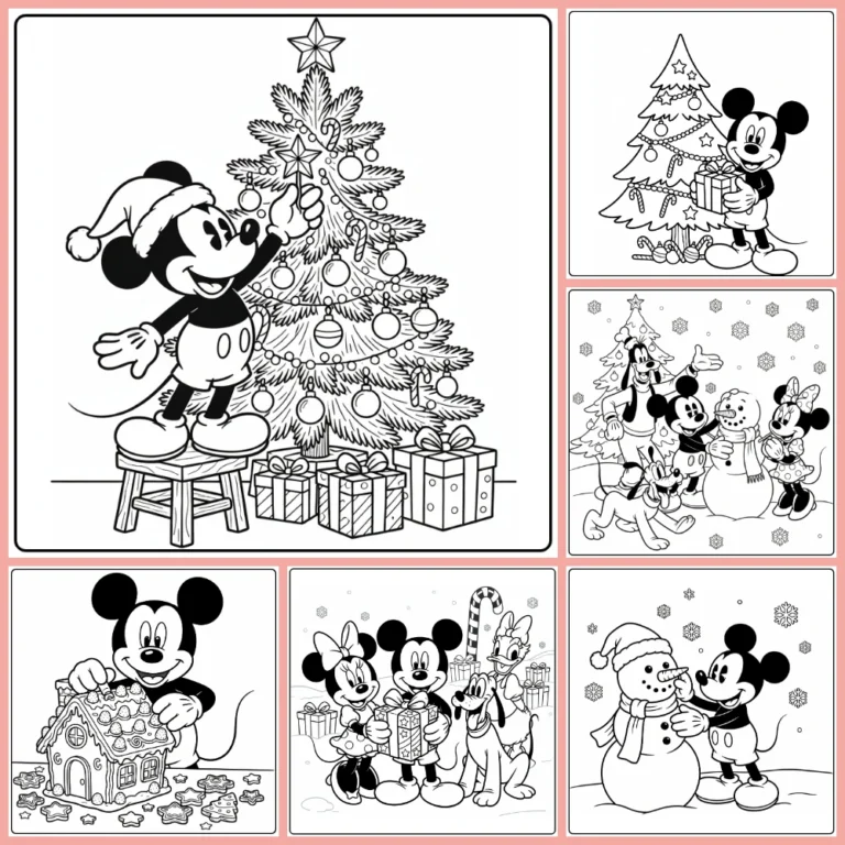 Mickey Mouse Christmas coloring page collection cover image