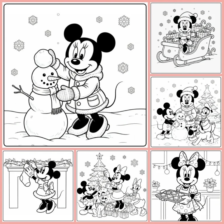 Minnie Mouse Christmas coloring page collection cover image