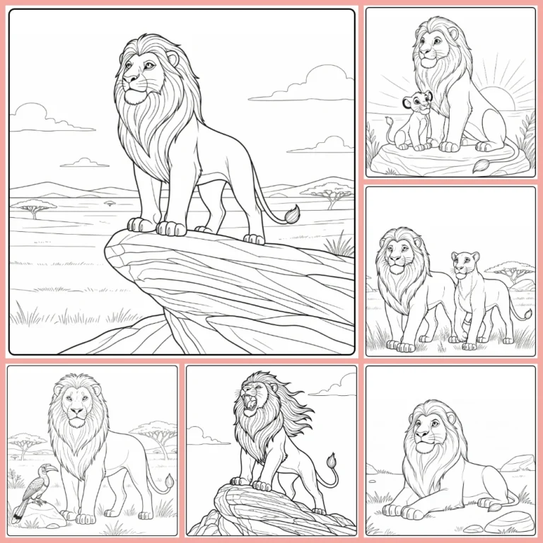 Mufasa coloring page collection cover image