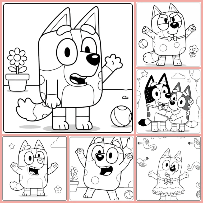 Muffin Bluey coloring page collection cover image