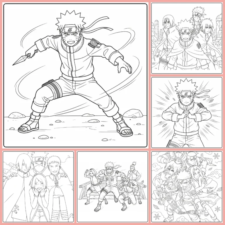 Naruto coloring page collection cover image