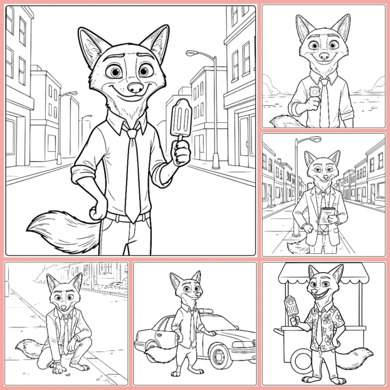 Nick Wilde coloring page collection cover image