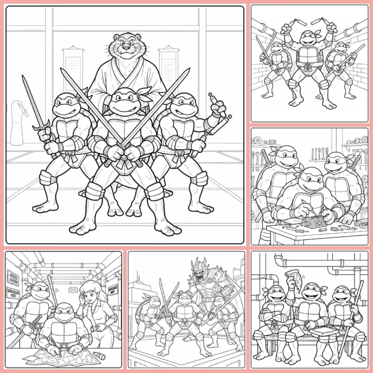 Ninja Turtles coloring page collection cover image