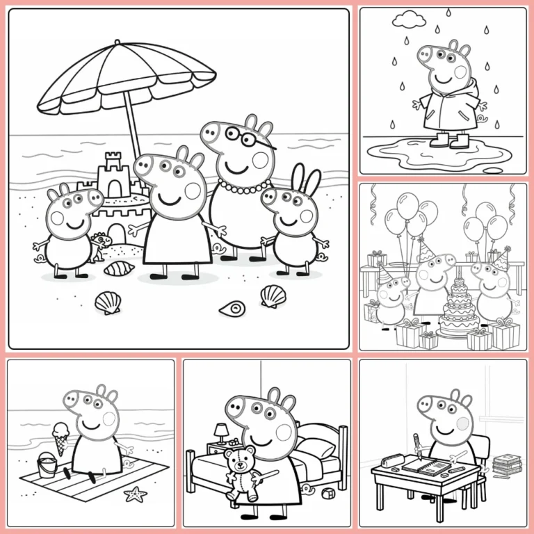 Peppa Pig coloring page collection cover image