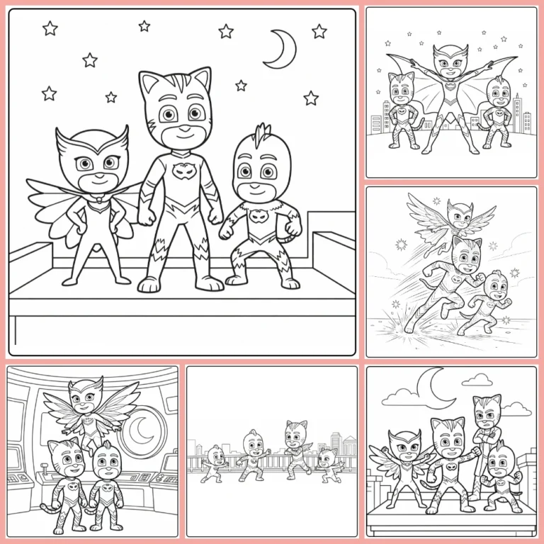 PJ Masks coloring page collection cover image