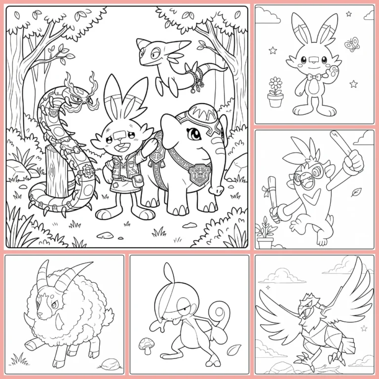 Eighth generation Pokemon coloring page collection cover image