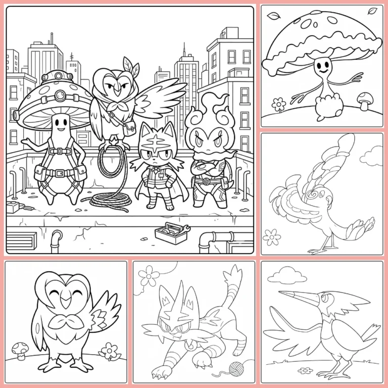 Seventh generation Pokemon coloring page collection cover image