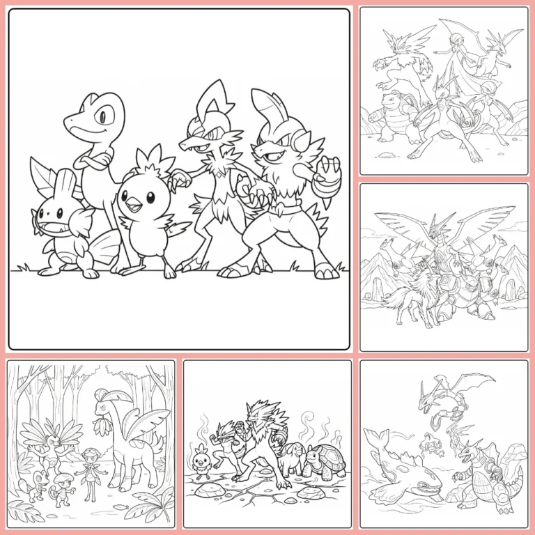 third generation Pokemon coloring page collection cover image