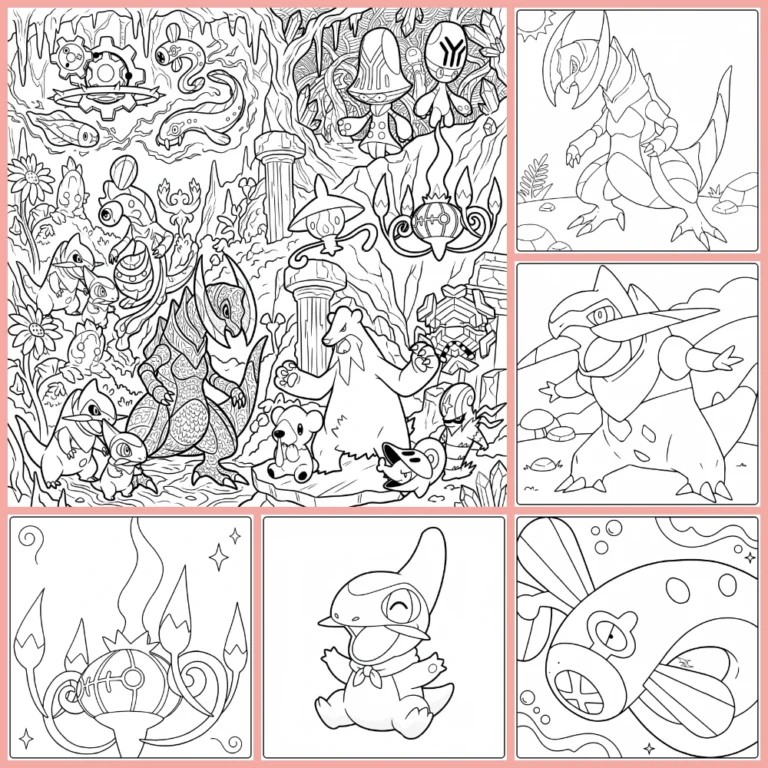 fifth generation Pokemon coloring page collection cover image