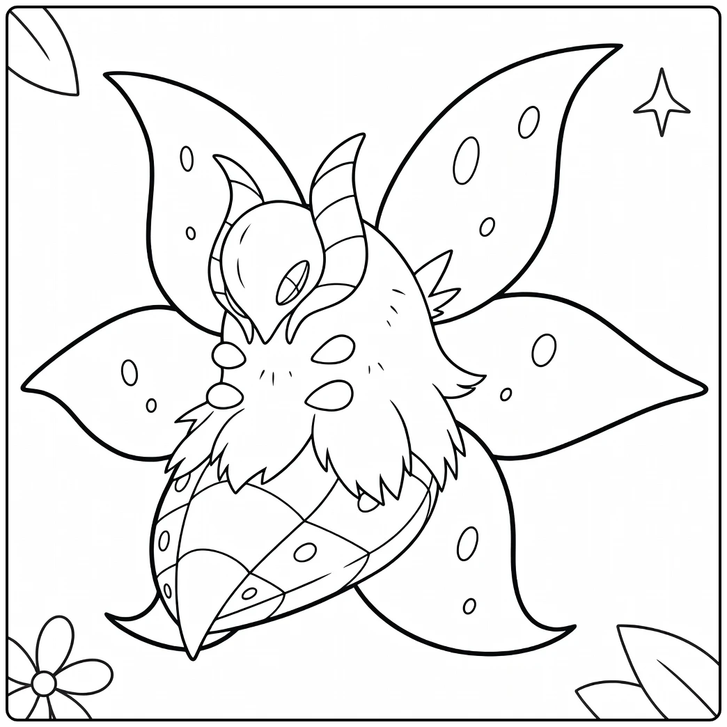 Pokemon Volcarona coloring page