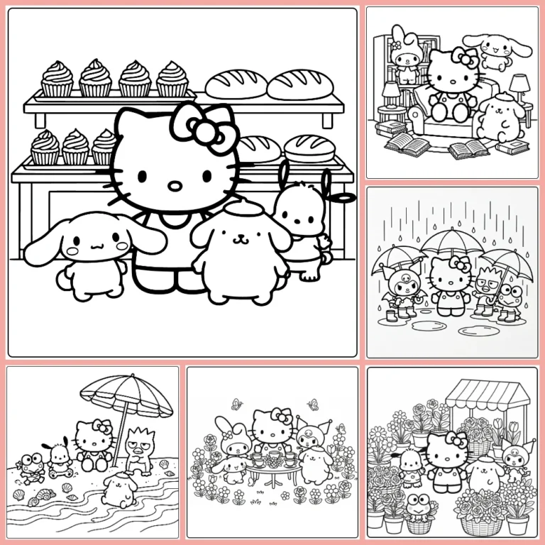 Sanrio coloring page collection cover image