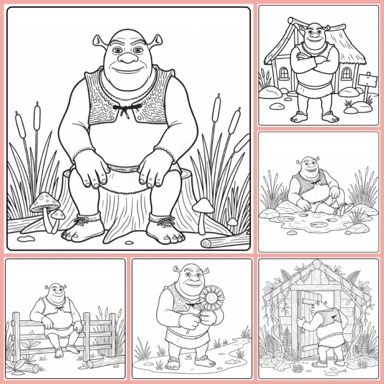 Shrek coloring page collection cover image