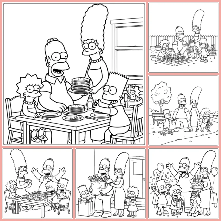 Simpsons coloring page collection cover image