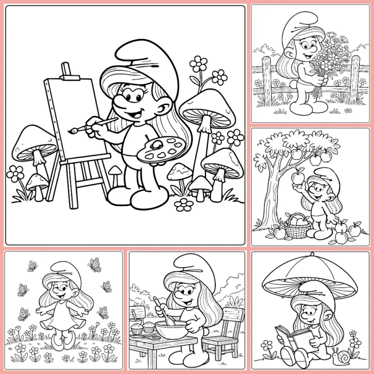 Smurfette coloring page collection cover image