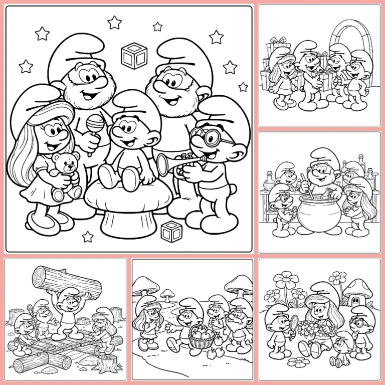 Smurfs coloring page collection cover image
