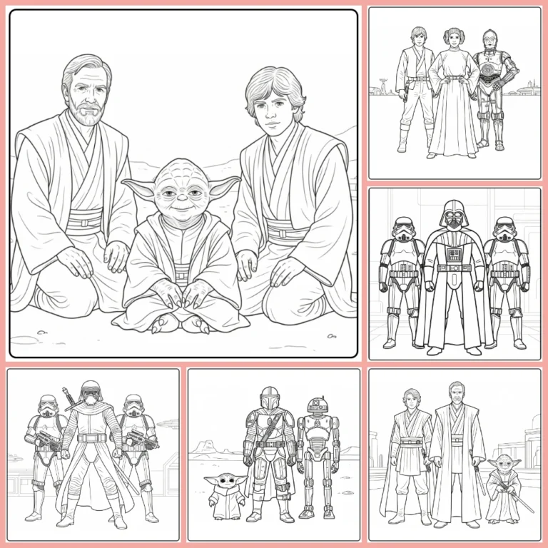 easy Star Wars coloring page collection cover image