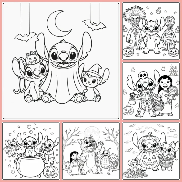 Stitch Halloween coloring page collection cover image