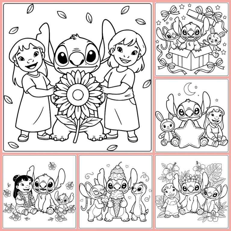 easy Stitch coloring page collection cover image