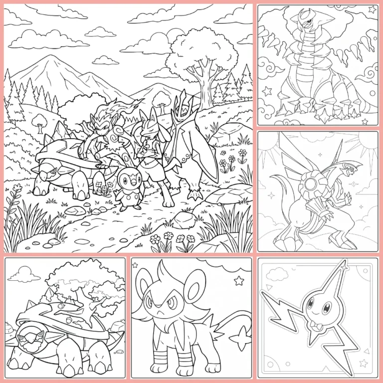 fourth generation Pokemon coloring page collection cover image