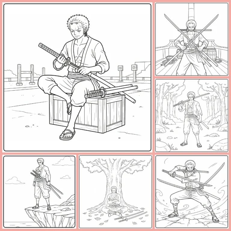 Zoro coloring page collection cover image