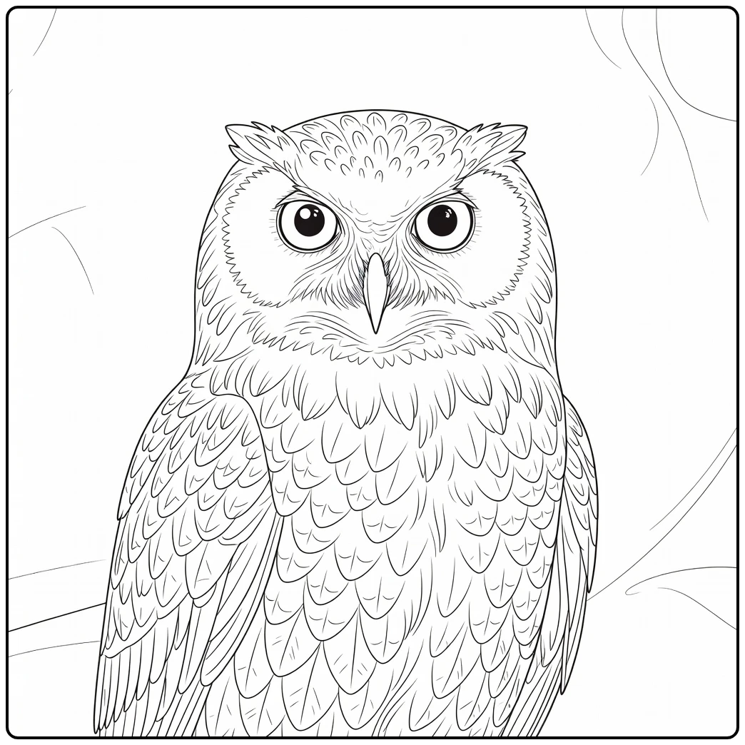 Hedwig Harry Potter Wise Owl Eyes coloring page