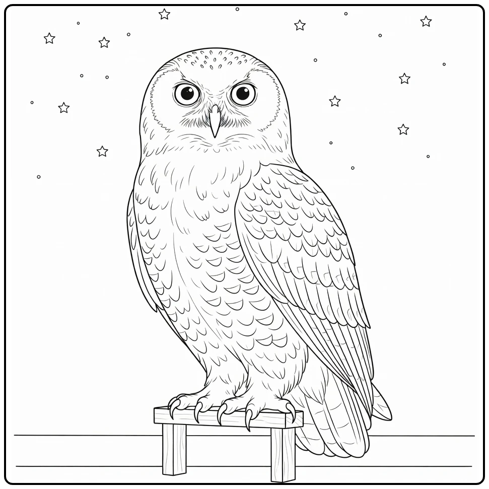 Harry Potter Proud Hedwig with Claws coloring page