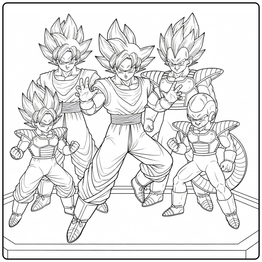 Hit in Action Dragon Ball Super Stepping Forward coloring page