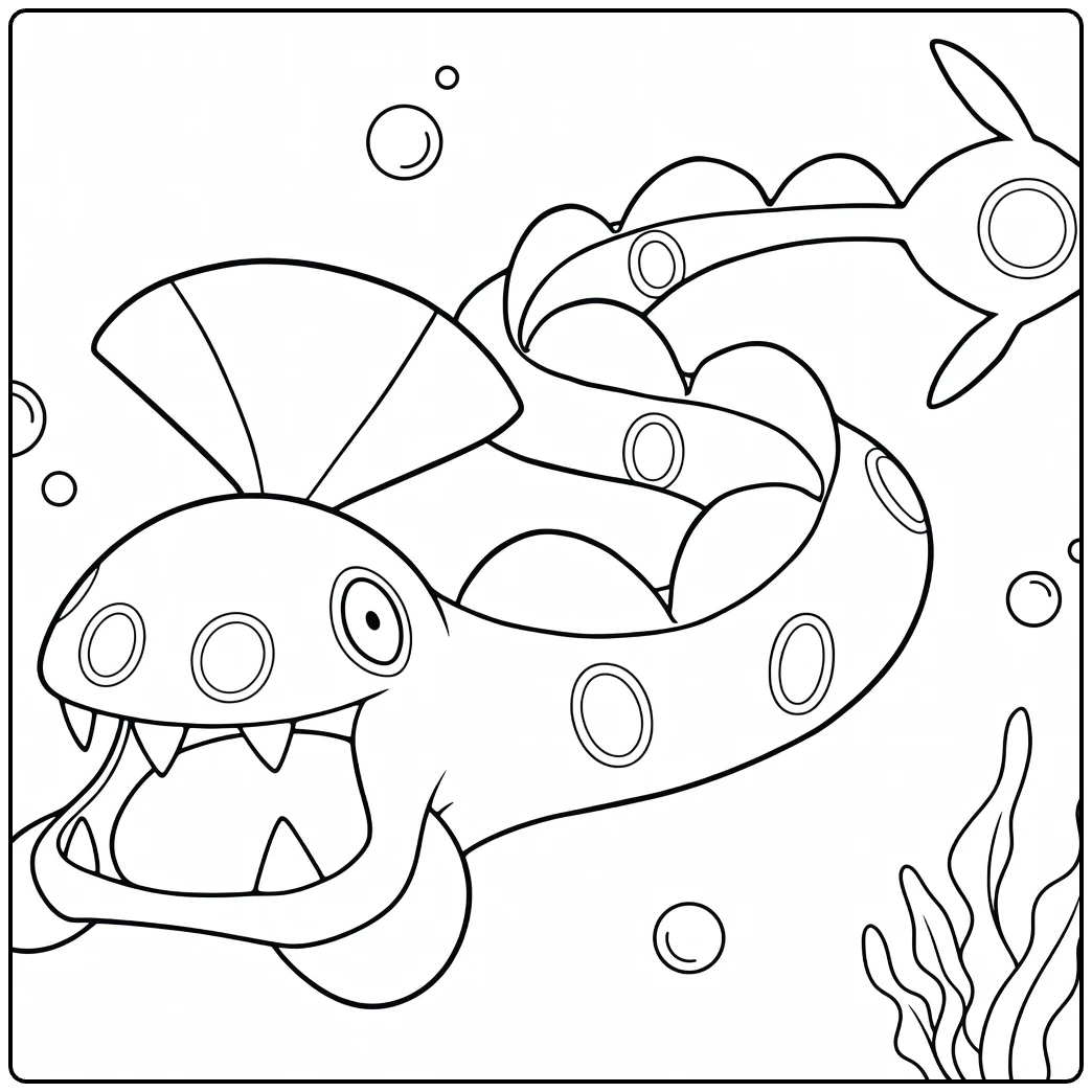 Huntail Water Pokemon Color the Sea Serpent coloring page