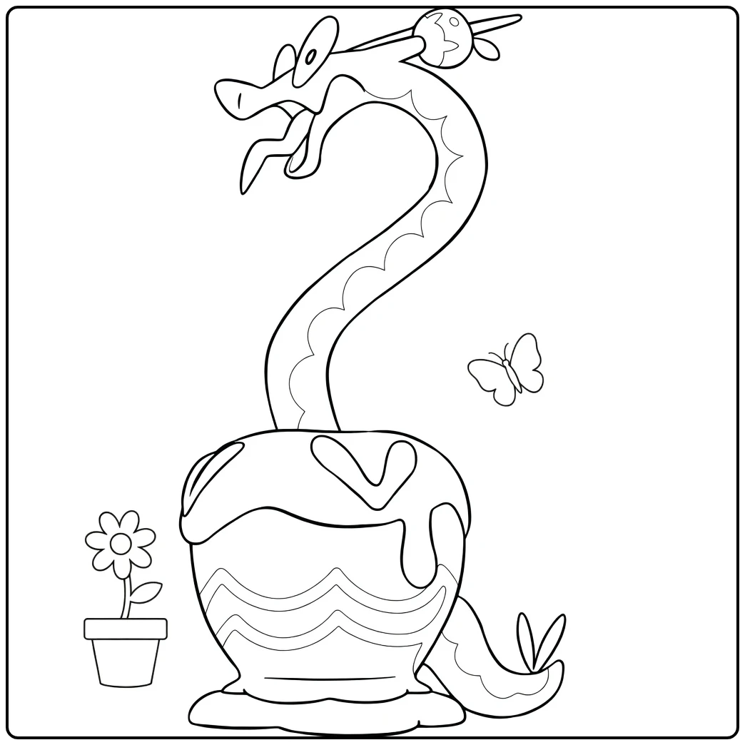 Hydrapple Flower and Butterfly coloring page