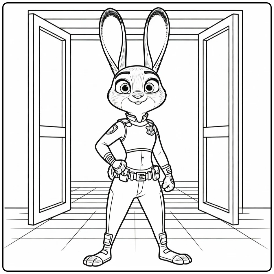 Judy Hopps Heroic for Police Entrance coloring page