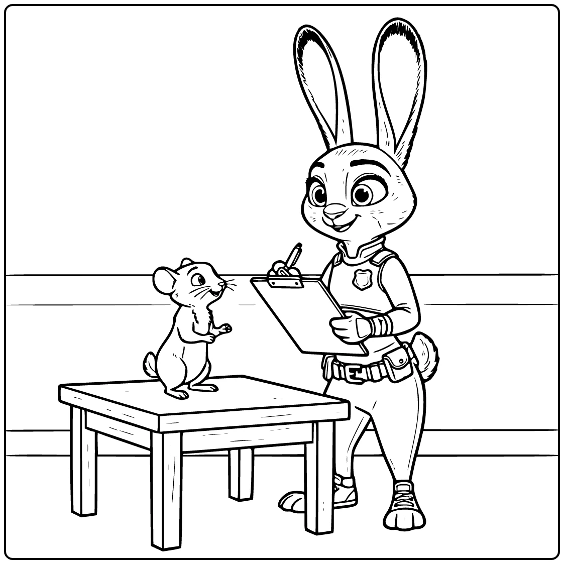 Judy Hopps Questioning Small Witness coloring page