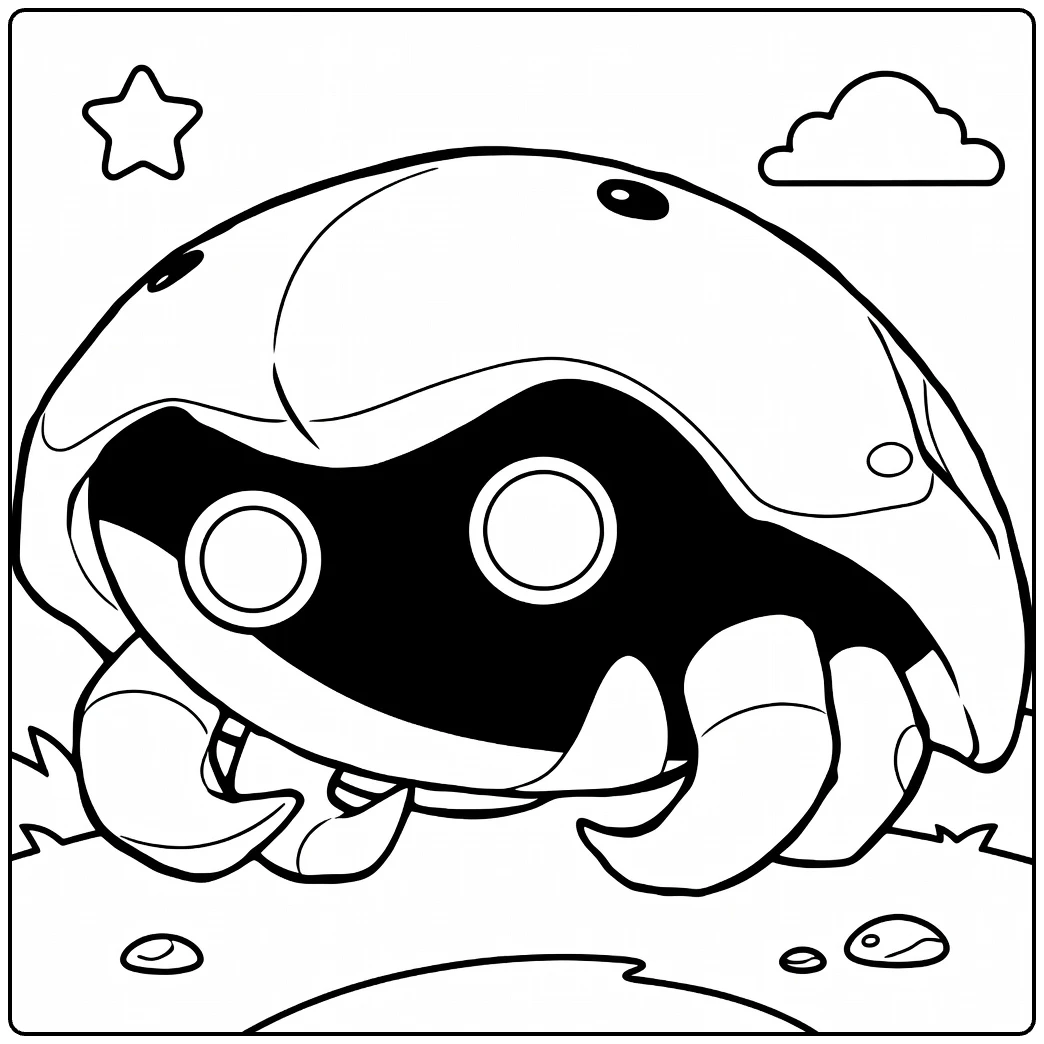 Kabuto Water Pokemon for Kids coloring page
