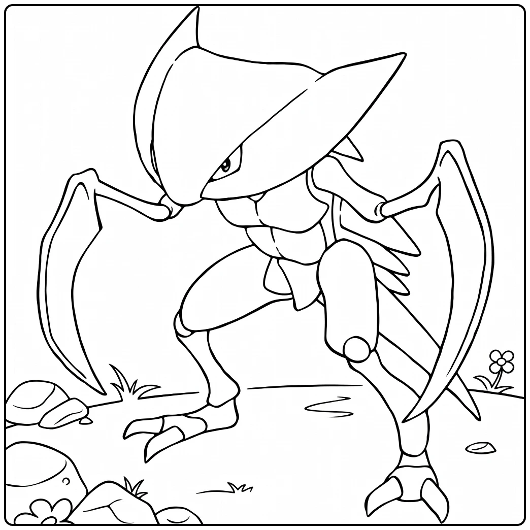 Kabutops Water Pokemon for Kids coloring page