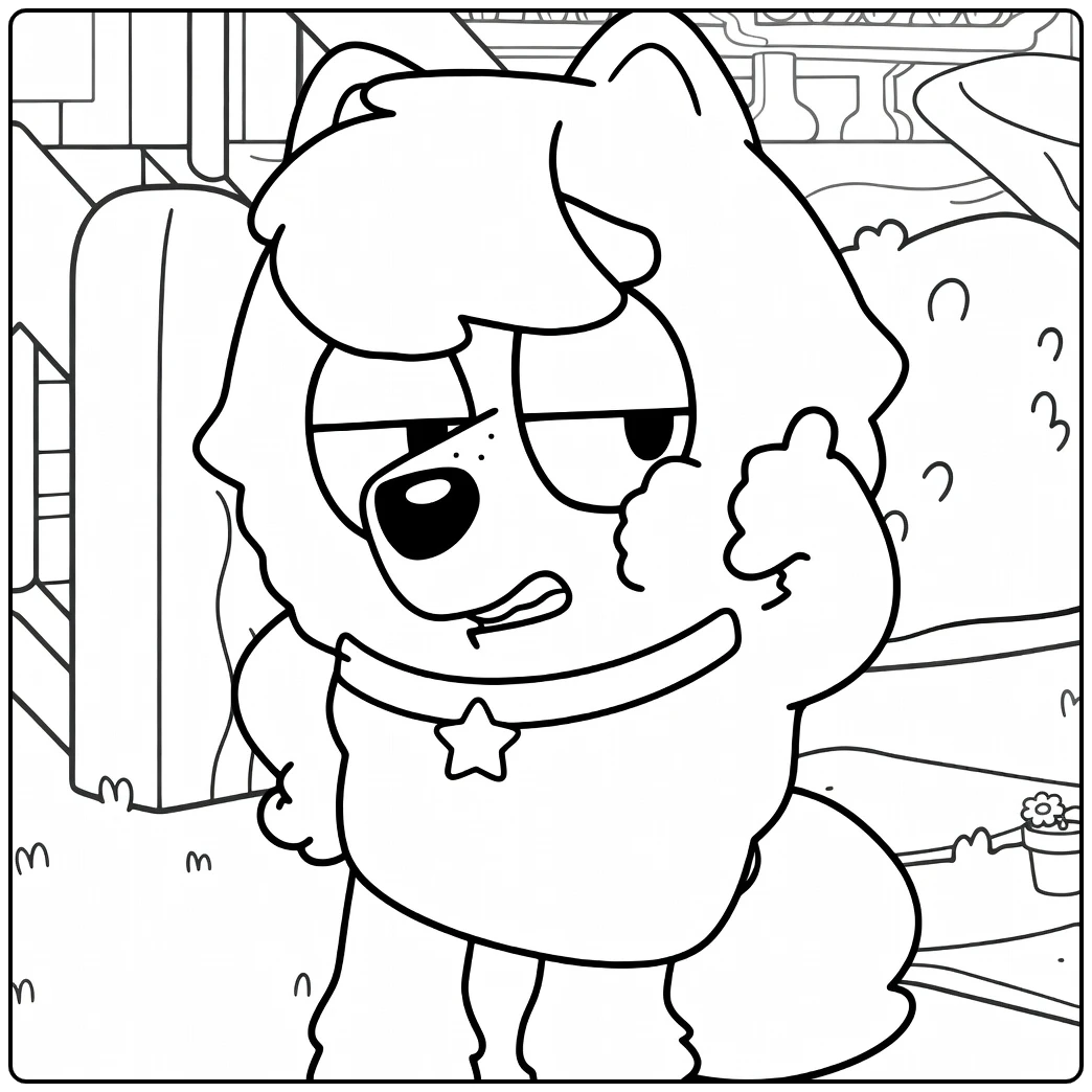 Bluey Doing Judo in Dynamic Stance coloring page