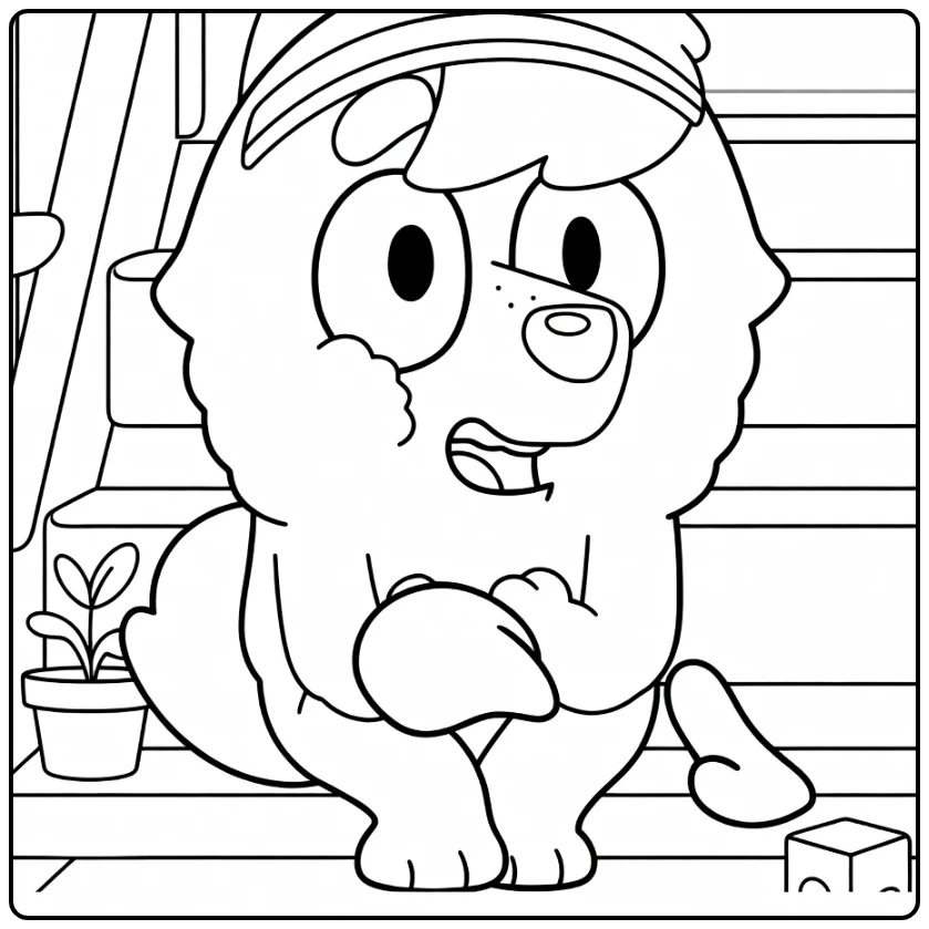 Bluey in Surprised Judo Stance coloring page