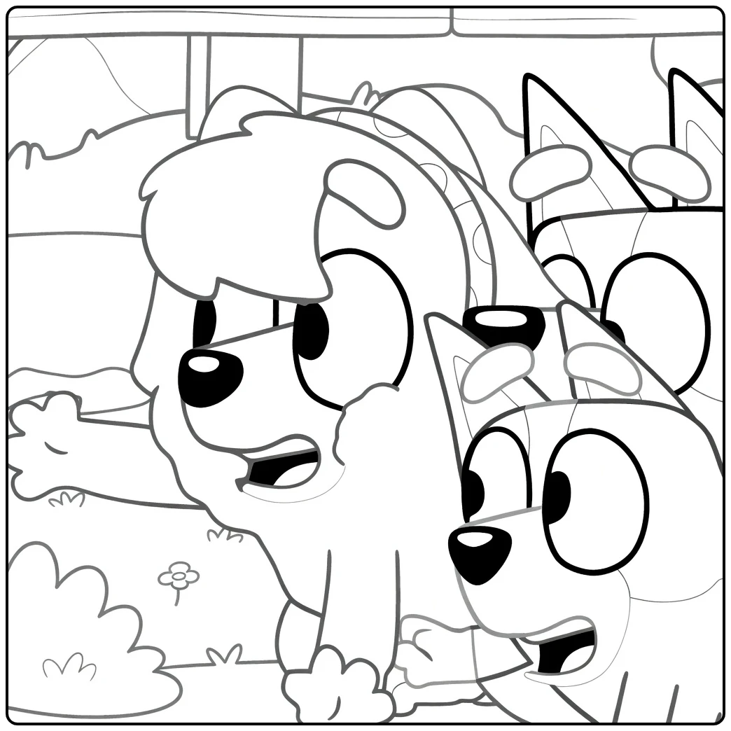 Bluey in Judo Outfit and Throw coloring page