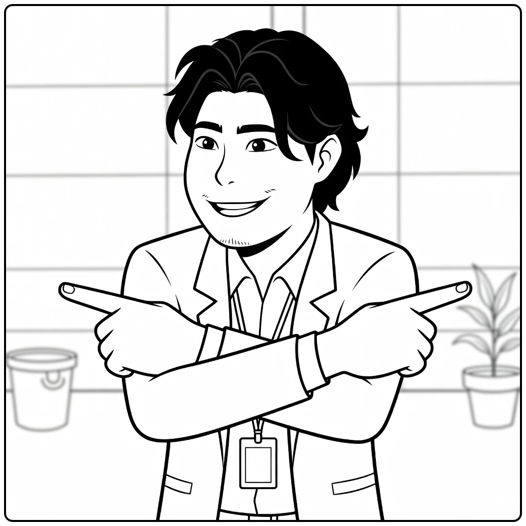 Kpop Demon Hunters Bobby Smiling Pointing coloring page