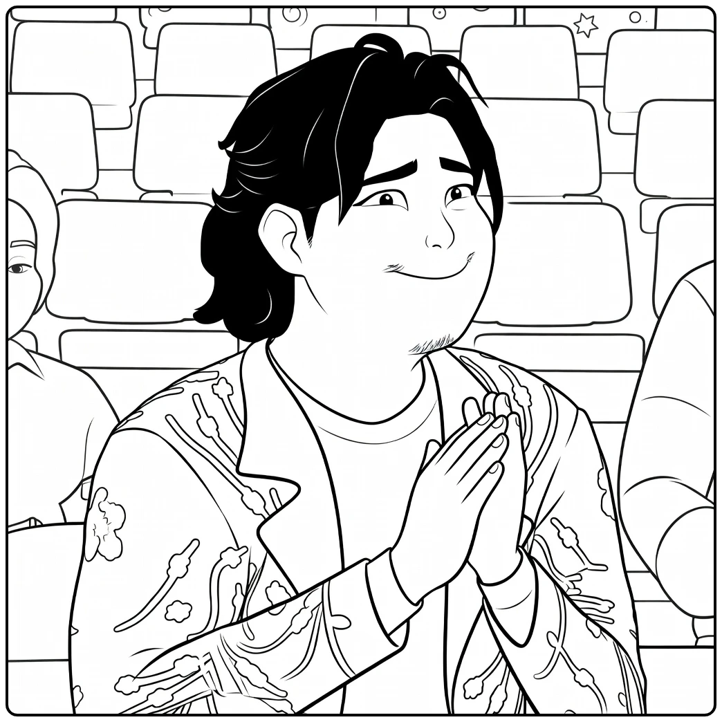 Kpop Demon Hunters Bobby at a Concert coloring page