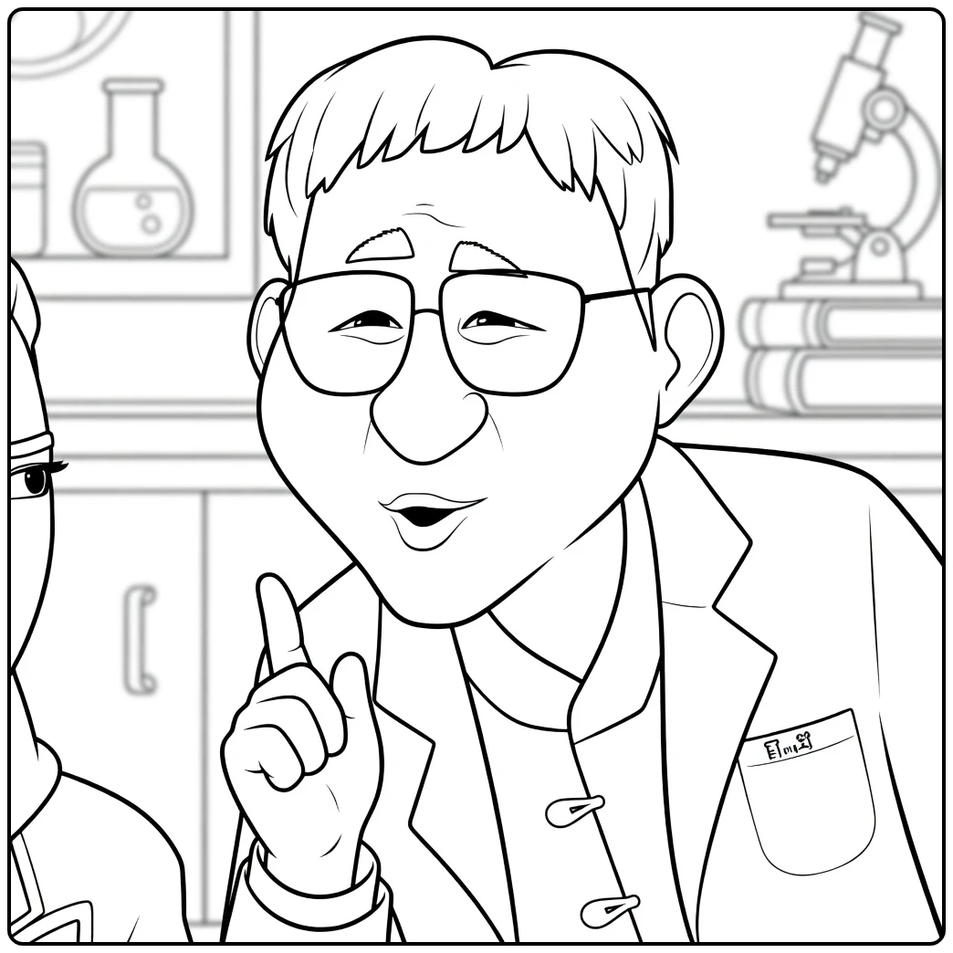 Kpop Demon Hunters Healer Han as Scientist coloring page