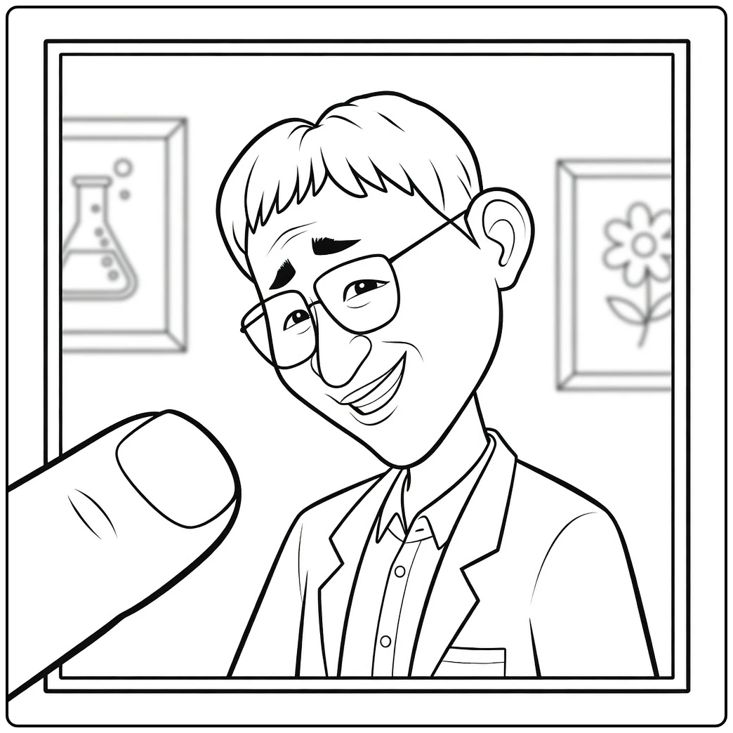 Kpop Demon Hunters Healer Han Scientist Selfie coloring page