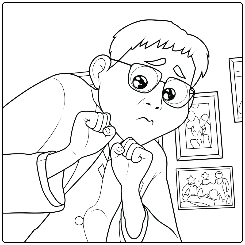 Kpop Demon Hunters Healer Han Nervous coloring page