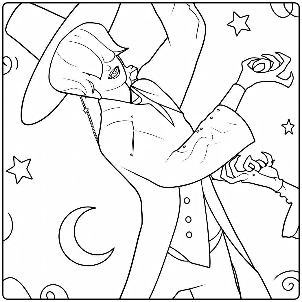 Kpop Demon Hunters Mystery Saja in Action coloring page