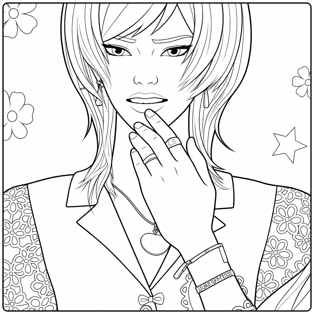 Kpop Demon Hunters Romance Saja Charming Boy coloring page