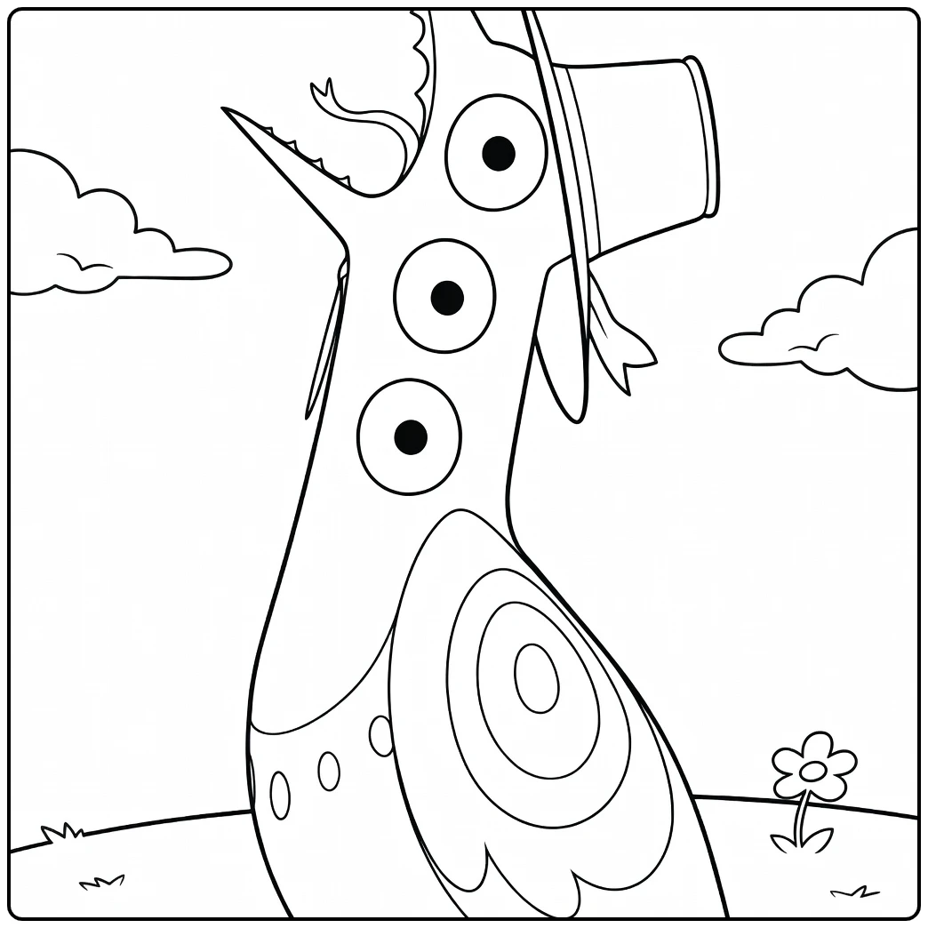 Kpop Demon Hunters Sussie with Three Eyes coloring page