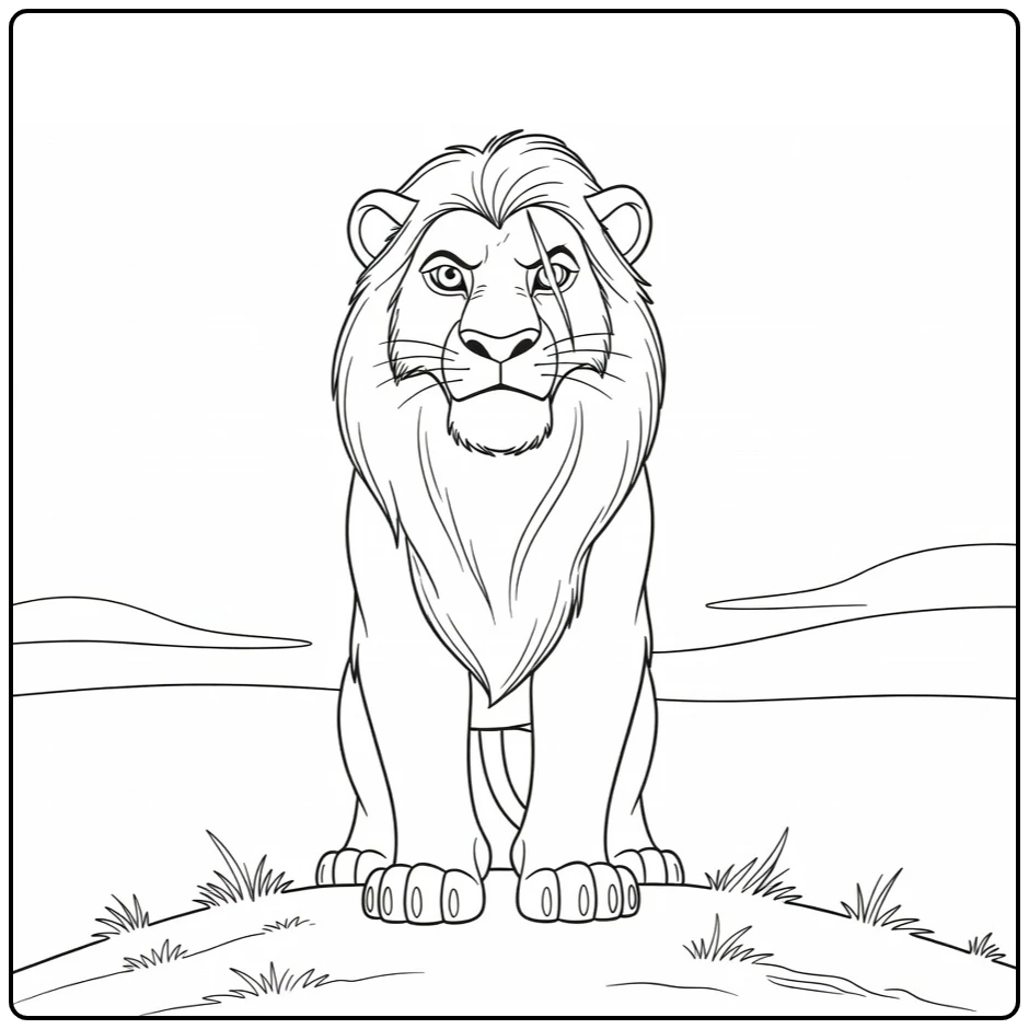 Prominent Scar Standing Alone coloring page