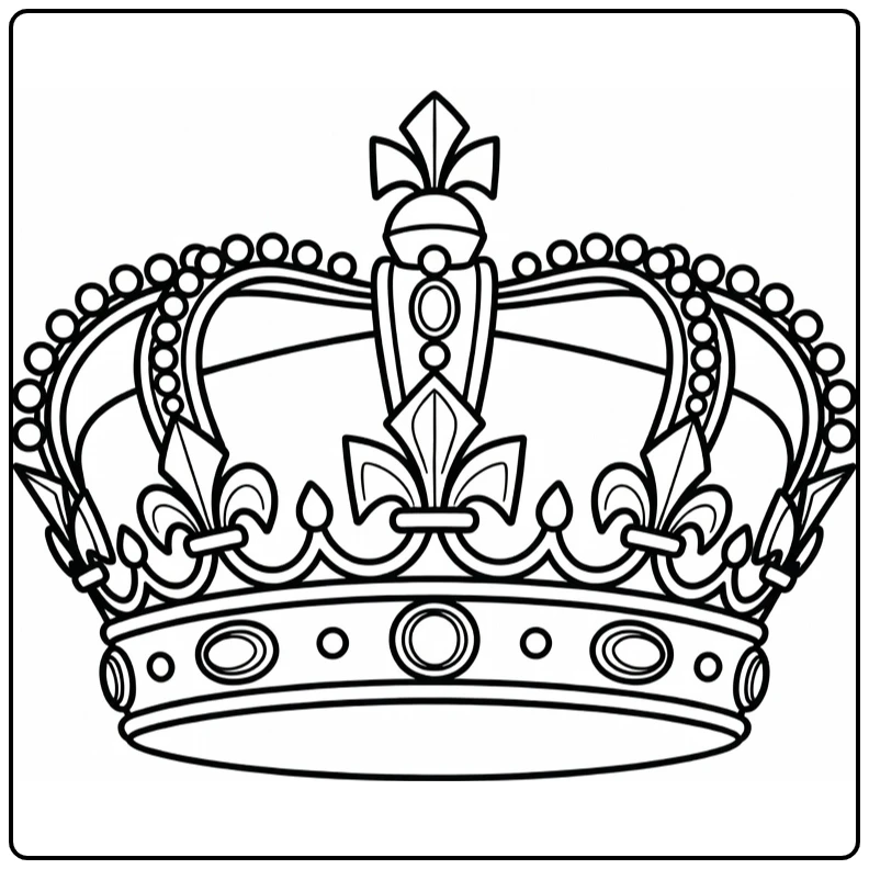 King's Day Realistic Royal Crown coloring page