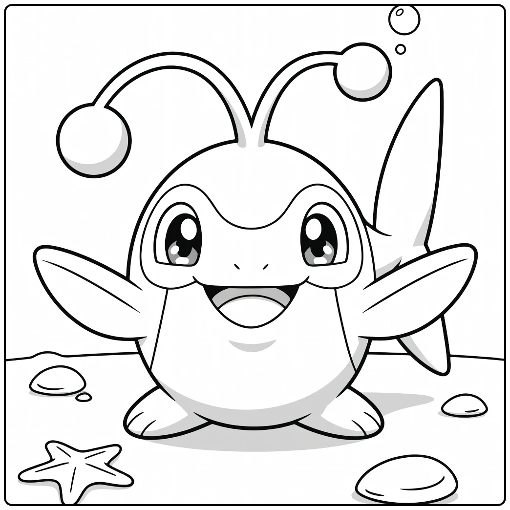 Lanturn Water Pokemon Cute Fish Drawing coloring page