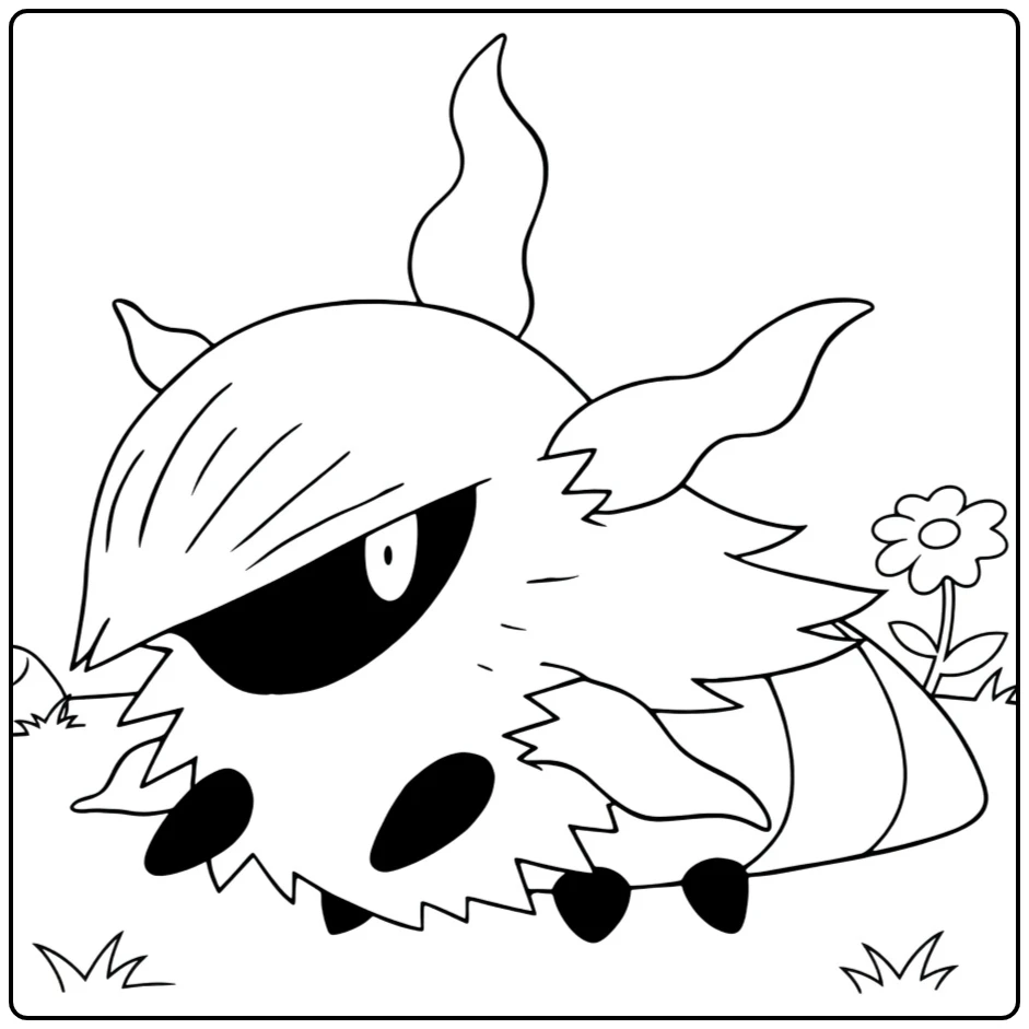 Larvesta Pokemon Fire Claws coloring page
